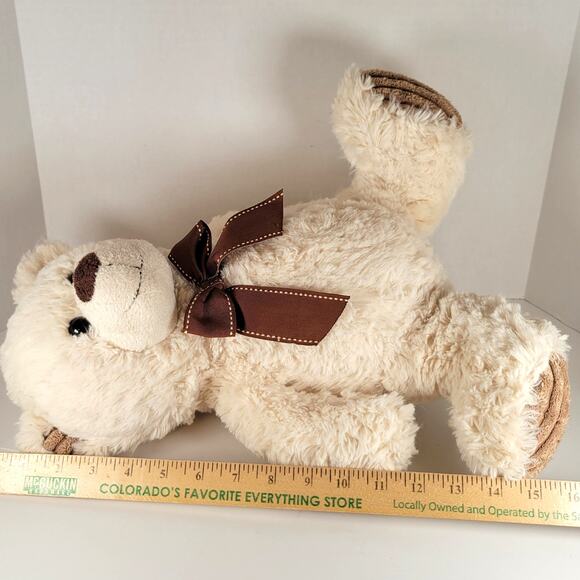 Teddy Bear 16" Plush Cream Brown Bow Stuffed Animal Dan Dee Collector’s Choice - Picture 3 of 16